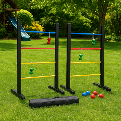 Outdoor Lawn Toss Game Set – Washer Toss & Ladder Toss for Backyard Party, Portable Yard Games for Adults Kids Family