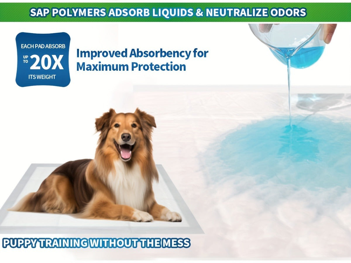 Disposable Dog Pee Pads for Puppy Training – Super Absorbent Leak-Proof Potty Pads with Odor Control, Housebreaking Training Pads for Dogs