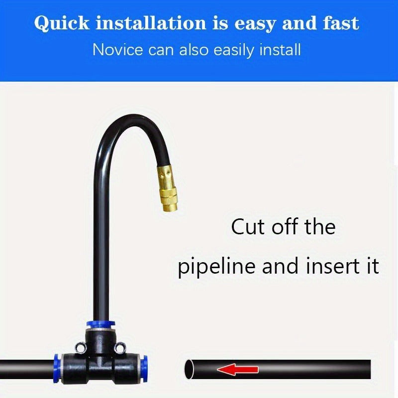 Garden Sprinkler Kit Rotating Copper Nozzle Automatic Irrigation System for Lawn Balcony Misting