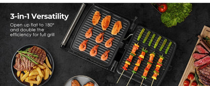 Panini Press Grill Indoor Sandwich Maker 4 Slice, Non-Stick 1200W Electric Grill with Temperature Control