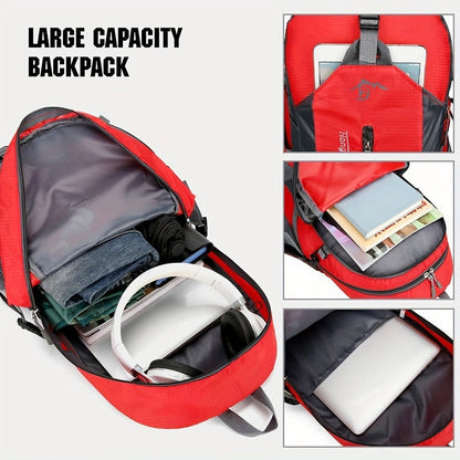 Hiking Daypack 25.5L Lightweight Oxford Backpack for Men Women with Laptop Compartment Torso Adjustment Outdoor Sport Cycling Travel Camping
