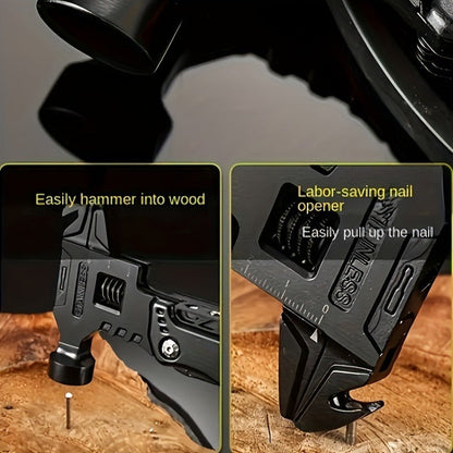 Multitool Folding Pliers Hammer Wrench Combo 4-in-1 Portable Camping Multi-Function Tool for Outdoor Survival Vehicle Emergency Household