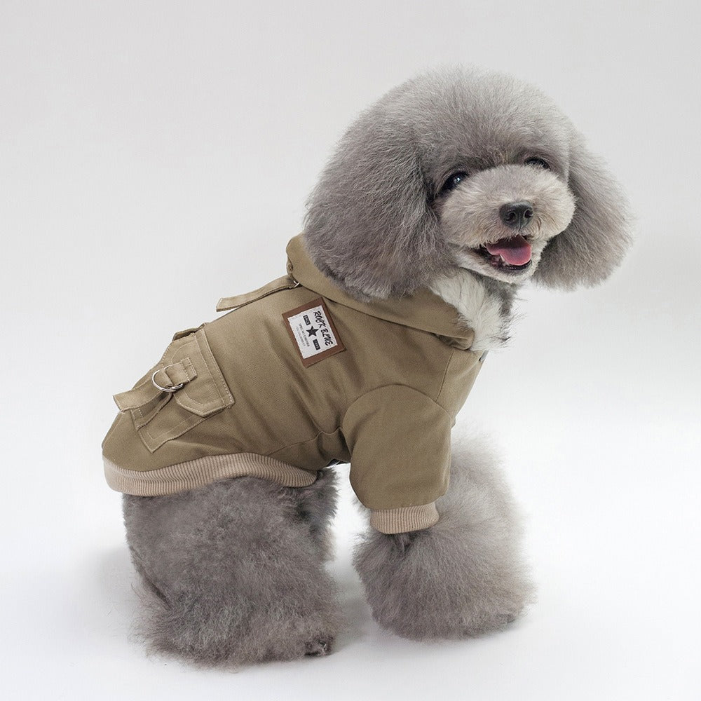 Dog Vest Coat Two-Leg Autumn Winter Lined Warm Pet Clothes for Small Medium Dogs, Sleeveless Back Coverage Dog Jacket for Cold Weather