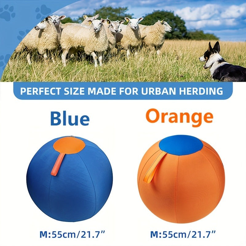 Horse Training Ball 21.7" Anti-Burst Silicone Grazing Ball with Cover & Hanging Belt for Horses Goats Dogs