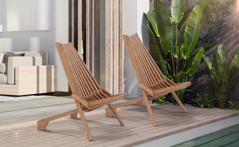 Wood Folding Outdoor Chairs Set of 1/2/4 for Camping, Travel and Outdoor Use, with the Listed Configuration