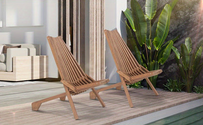 Wood Folding Outdoor Chairs Set of 1/2/4 for Camping, Travel and Outdoor Use, with the Listed Configuration