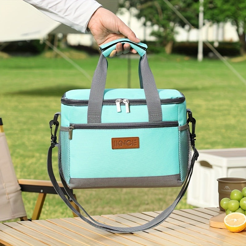 Structured Lunch Tote with Shoulder Strap in Black, Green, Big Flower or Daisy Pattern Options