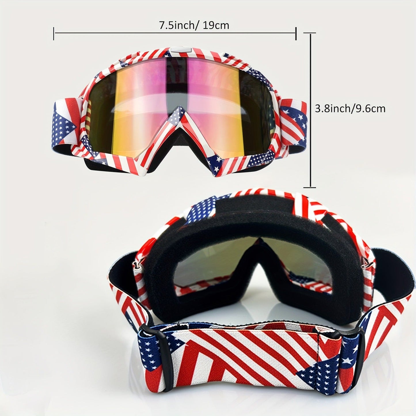 Ski Goggles Set with Black Headband – TPU Frame PC Lens Mirror Coating, Thick Foam Pad, Adjustable Strap, 28+ Color Styles