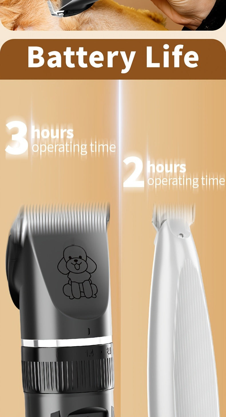 Pet Grooming Kit with Quiet Rechargeable Clippers – Cordless Electric Shaver & Complete Tool Set for Dogs and Cats