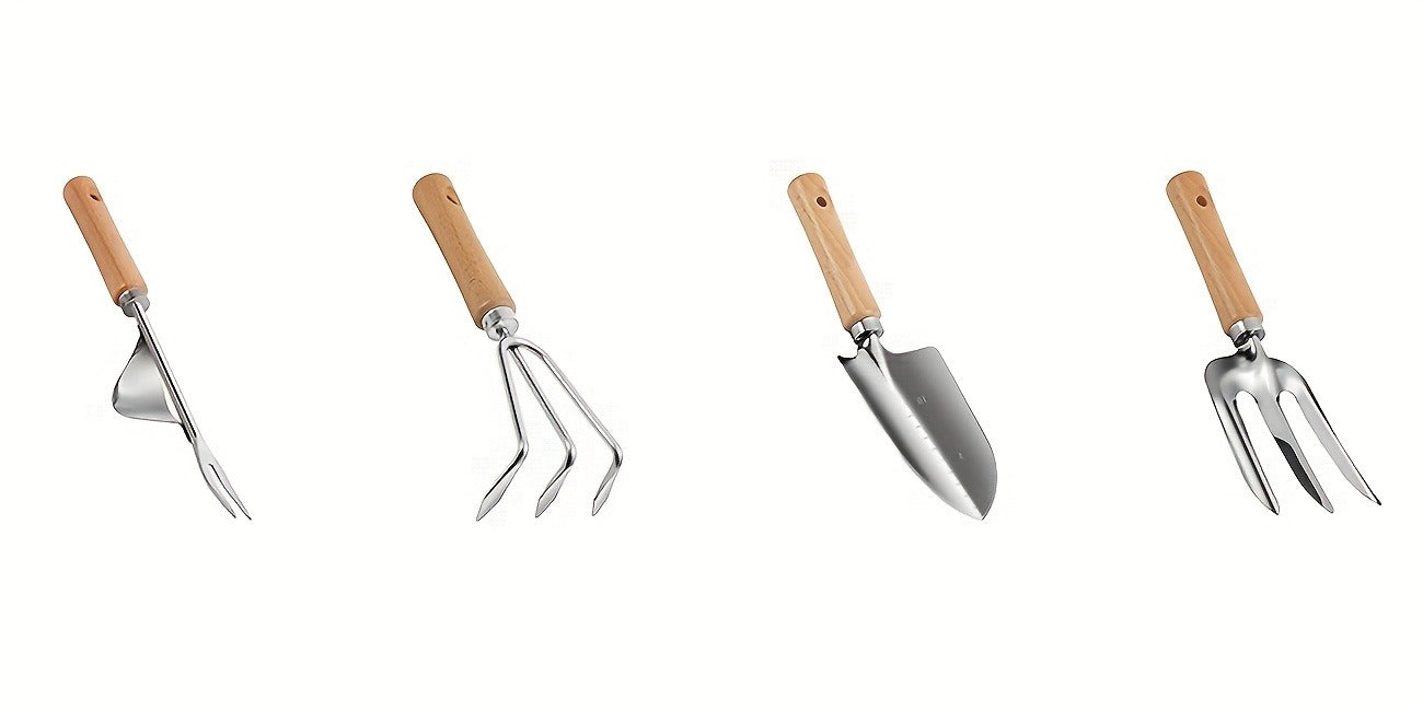 Gardening Kit 9-Piece with Gloves & Carry Bag | Heavy Duty Rust-Resistant Garden Tool Set Trowel Weeder Pruner Rake | Planting Gift