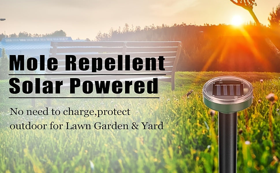 Solar Ultrasonic Pest Repeller Outdoor Rodent Stake for Yard Garden Farm Mole Snake Skunk Dog Device 2/4/6/10 Pack