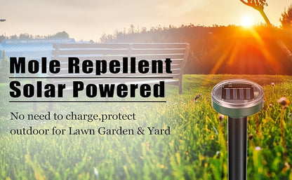 Solar Ultrasonic Pest Repeller Outdoor Rodent Stake for Yard Garden Farm Mole Snake Skunk Dog Device 2/4/6/10 Pack