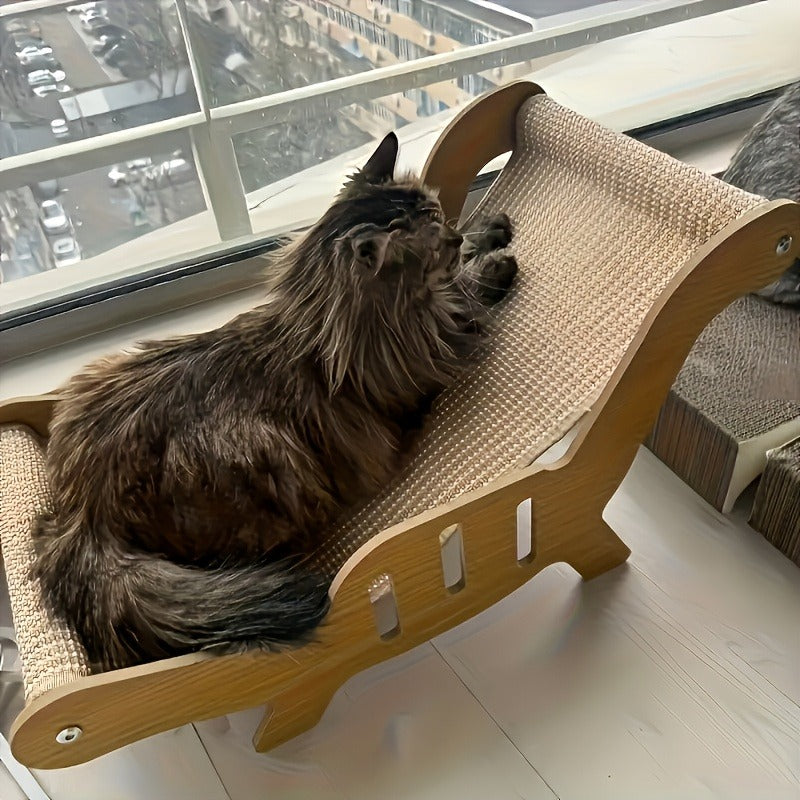 Cat Scratcher Lounge Chair 2-in-1 Natural Sisal Sofa Bed No Shedding Breathable Ultra Durable Oversized Design for Scratching Napping