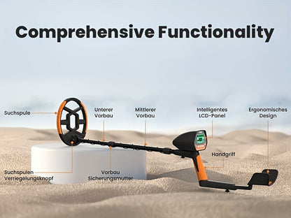 Metal Detector with LCD Display 8-Inch Coil 4 Modes Waterproof for Coins Relics Gold