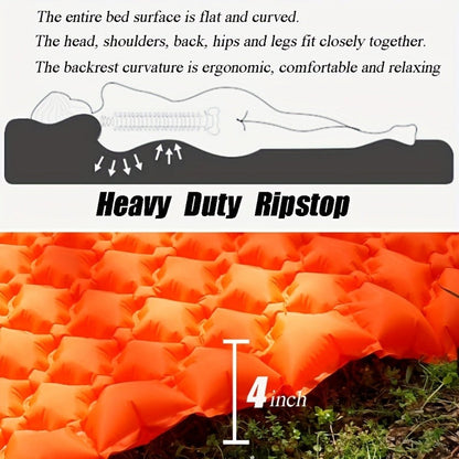 Camping Sleeping Pad Inflatable & Self-Inflating – Ultralight TPU Nylon Mat with Built-In Pump, Single & Double Size for Backpacking