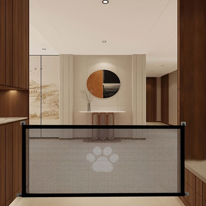 Pet Gate Folding Mesh Dog Safety Fence Isolation Net – Portable Collapsible Pet Barrier for Doorways Stairs Cars