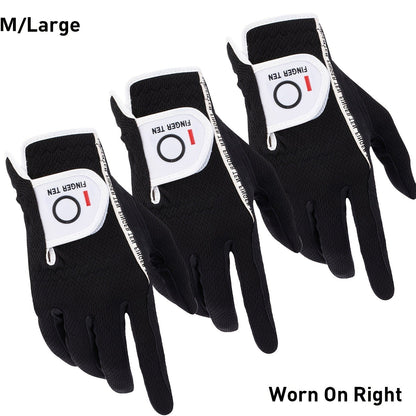 Wet Weather Golf Gloves Rain Grip 3-Pack for Men | Breathable Water-Resistant Golf Gloves for Left & Right Hand