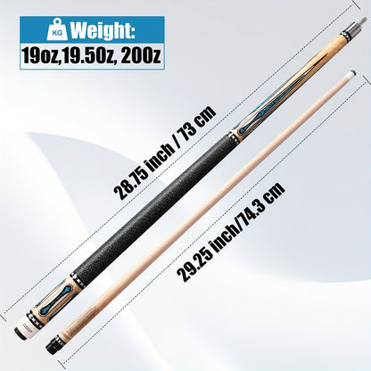 58-Inch Canadian Maple Pool Cue with 12.5mm Tip, Irish-Linen Wrap and Five SA-Series Design Codes