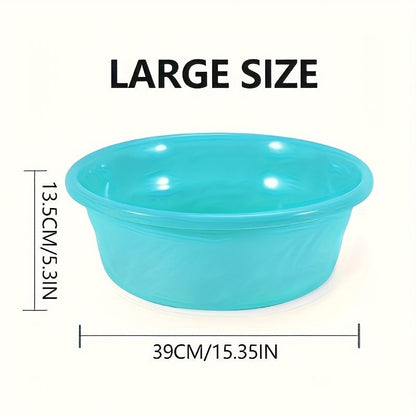 Plastic Wash Basin 12 Quart Stackable Round Tub – Portable Household Washing Bowl for Kitchen, Camping, Face Washing