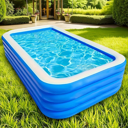 Inflatable Swimming Pool for Family Adults Kids, Large Above Ground Outdoor Backyard Pool for Garden, Patio and Yard Use