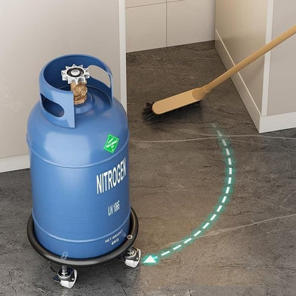 Propane Tank Dolly with 4 Locking Wheels, Gas Cylinder Cart & Movable Base for Tanks, Garden Pots & Storage