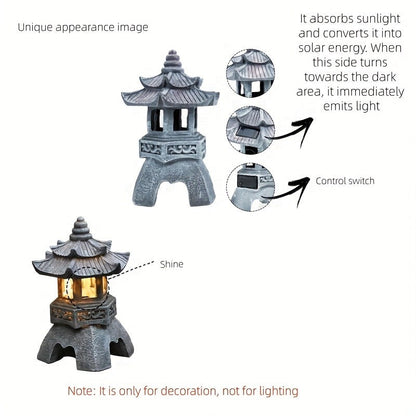 Solar Pyramid Light Sculpture, for Garden, Pathway and Patio Lighting, with the Listed Configuration