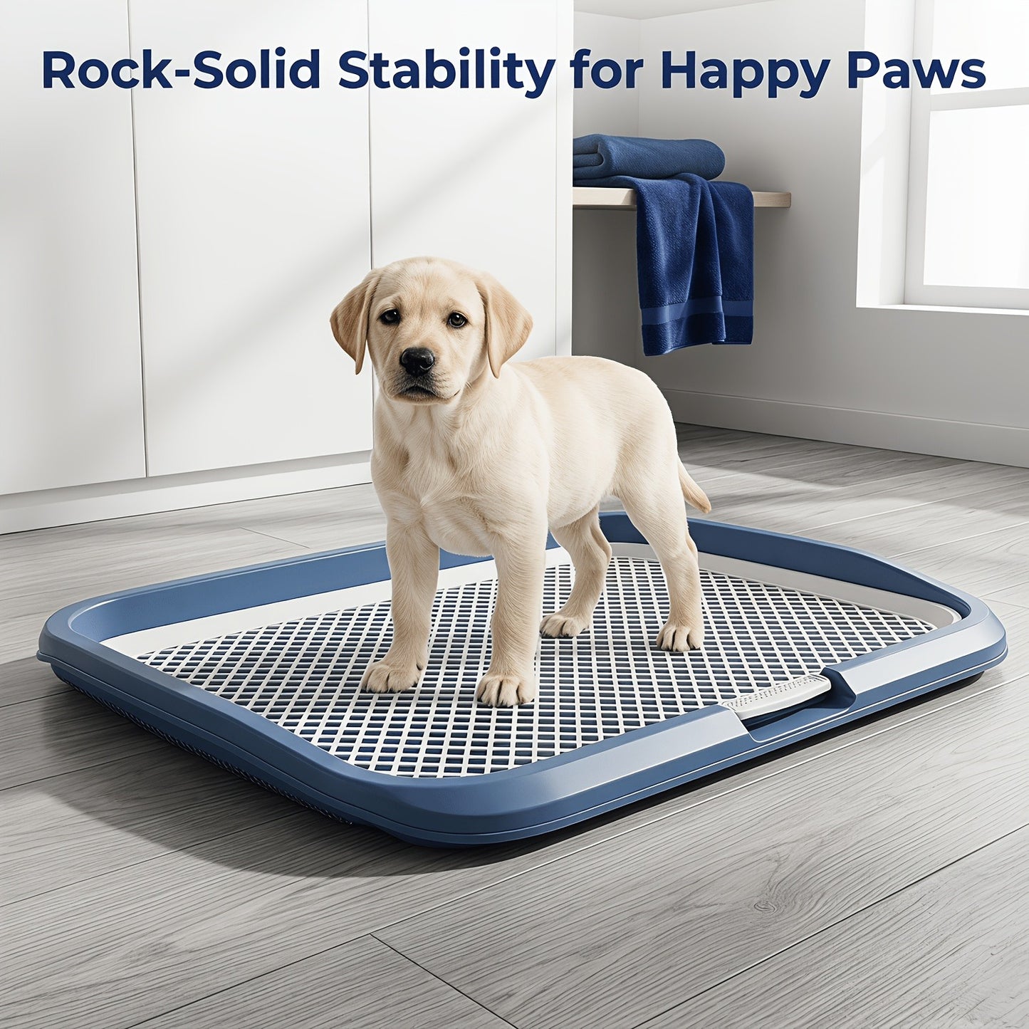 Indoor Dog Potty Tray with Removable Grating – Leak-Proof Puppy Training Toilet, Washable Pee Pad Holder for Apartments