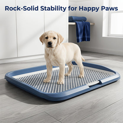 Indoor Dog Potty Tray with Removable Grating – Leak-Proof Puppy Training Toilet, Washable Pee Pad Holder for Apartments