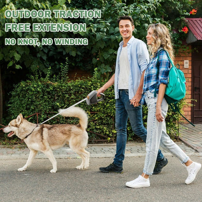 Retractable Dog Leash for Large Dogs – 16ft Heavy Duty Nylon, 110 lbs Capacity, One-Hand Brake & Pause Lock for Walking & Training