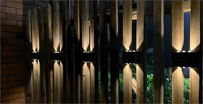 Solar Wall Light Outdoor 8 Pack 6 LED Deck Fence Garden Lamp Waterproof Auto Dusk to Dawn Courtyard Pathway Garage Yard Decoration
