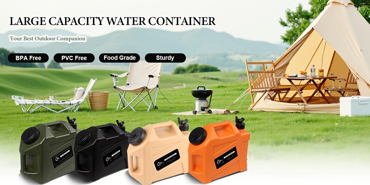 Water Storage Container with Spigot 2 Handles BPA Free PVC Collapsible Water Jug for Camping Outdoor RV Hiking Emergency Survival Portable