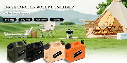 Water Storage Container with Spigot 2 Handles BPA Free PVC Collapsible Water Jug for Camping Outdoor RV Hiking Emergency Survival Portable