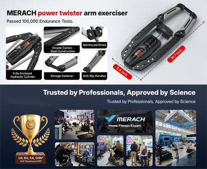 Fitness Equipment Folding Hydraulic Chest Expander with 20 Resistance Levels and Digital Rep Counter