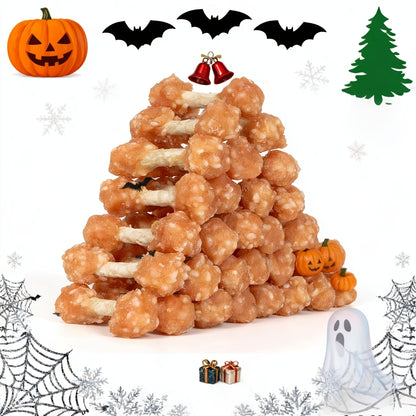 Training Treats, Duck Jerky Dog Treats – Chicken-Wrapped Sweet Potato Sticks, Chewy Long Lasting Chews for Small Medium Large Dogs