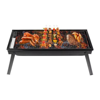 Portable Charcoal BBQ Grill Foldable – Lightweight Compact Outdoor Smoker Grill for Camping, Picnics, Hiking & Backyard Barbecue