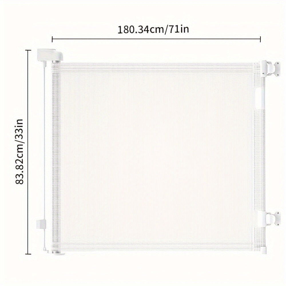 Retractable Baby Gate & Mesh Dog Gate – Extends 55" to 197" Wide, Child Safety Gate for Doorways Stairs Hallways, Indoor & Outdoor Use