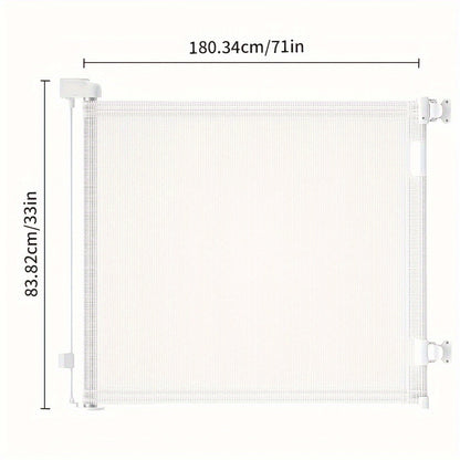 Retractable Baby Gate & Mesh Dog Gate – Extends 55" to 197" Wide, Child Safety Gate for Doorways Stairs Hallways, Indoor & Outdoor Use