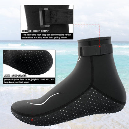 Neoprene Wetsuit Socks 3.5mm – High & Low Cut Water Booties, Non-Slip Anti-Abrasion for Diving Snorkeling Kayaking Beach Volleyball Surfing