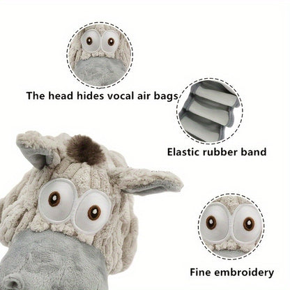Dog Chew Toy Donkey Plush Squeaky Stretch Toy for Dogs – Durable Soft Stuffed Animal Chew Toy for Small Medium Large Dogs