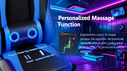 Gaming Chair with 7-Point Vibration Massage, Bluetooth Speakers, RGB Lighting, Footrest and 400lb Rating