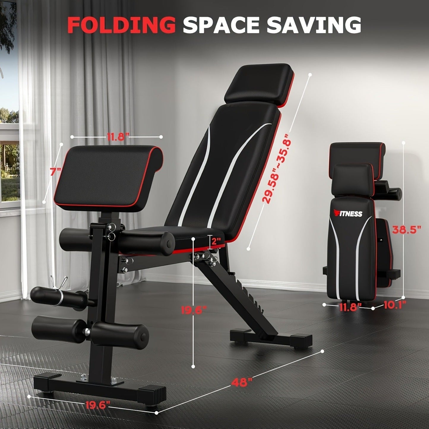 14-in-1 Adjustable Weight Bench Foldable – 770lb Capacity, Multi-Function Full Body Strength Training, Space-Saving Design