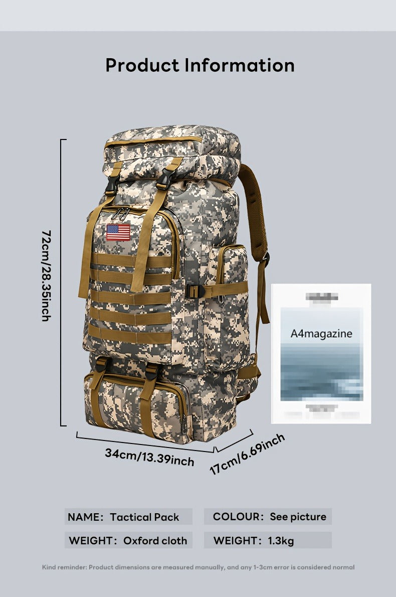 Tall Flap-Top Tactical Rucksack with Lower Utility Pouch and Eleven Color or Camouflage Options