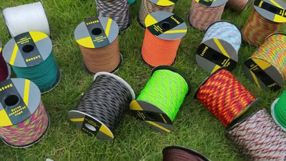 Paracord Tent Rope 7-Core Multi-Purpose Outdoor Rope – 100ft / 164ft / 328ft Camping Guy Line, Tent Tie-Down, Hanging Rope