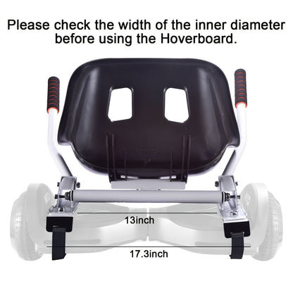 Hoverboard Go Kart Seat Attachment Kit for Kids 6.5"-10" Self Balancing Scooter Conversion Accessories with Off-Road Tires