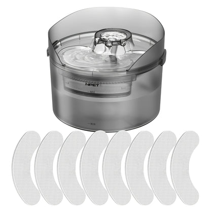 Dog Water Fountain 2 Gallon NPET DF30 – Automatic Pet Water Dispenser Triple Filtration with Splatter Guard & Cleaning Kit for Large Dogs