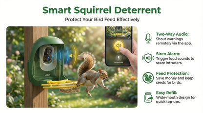 Smart Bird Feeder with Camera AI Bird Identification, 2K HD Live View, Auto Capture & Color Night Vision
