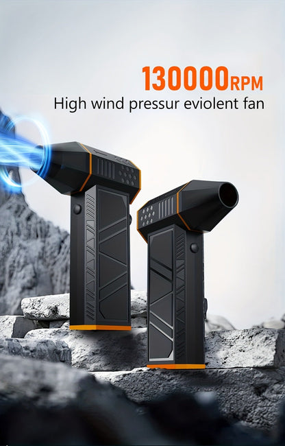 Electric Air Duster 130000RPM Rechargeable Handheld Blower, 3-Speed Wireless Turbine Fan for Computer Keyboard