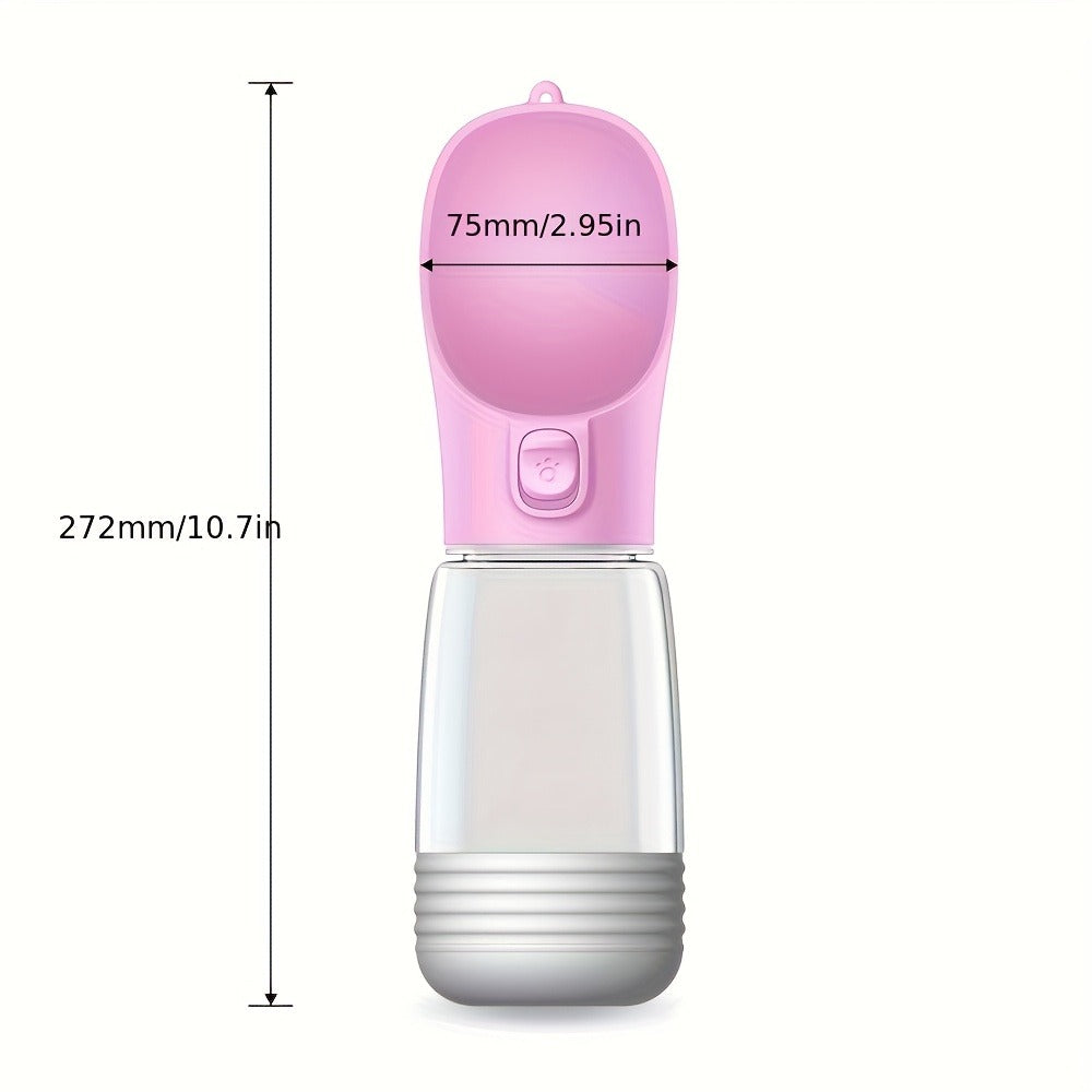Portable Dog Water Bottle with Food Storage – Leakproof 2-in-1 Pet Travel Bottle for Hiking, Walking & Outdoor Activities