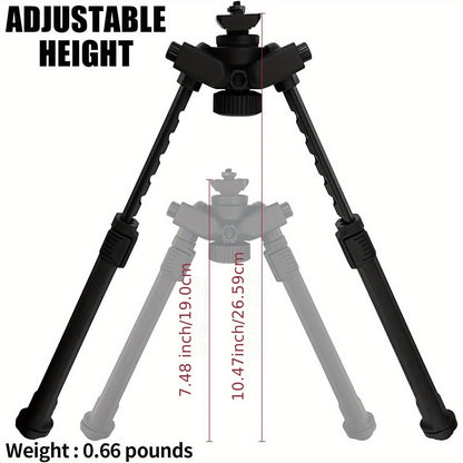M-LOK Bipod Lightweight Aluminum Alloy Foldable Adjustable Rifle Bipod for Hunting Shooting AR15 M4 Tactical Rifle Non-Slip Rubber Feet