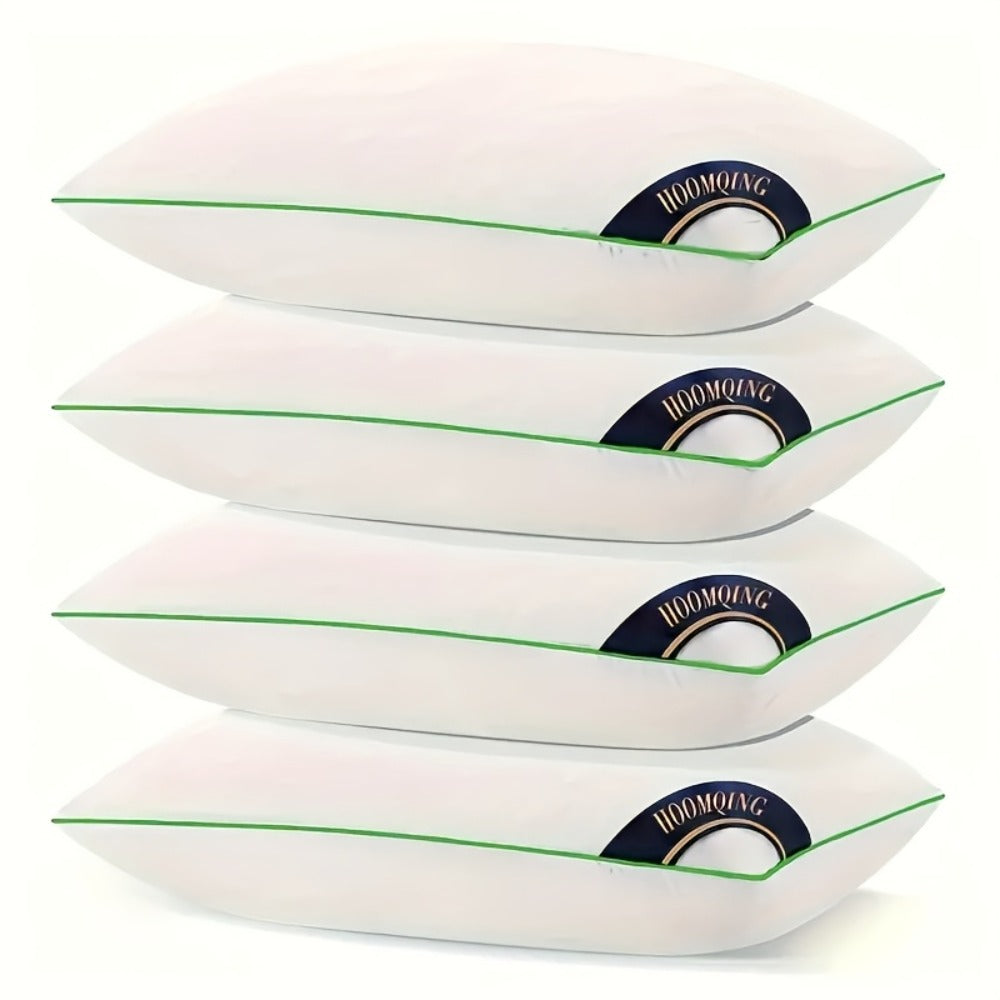 Hotel Quality Sleep Pillows Firm Support Cool-to-Touch Fiber Fill 2/4 Pack – Back Stomach Side Sleeper Pillow Set Soft Breathable Bed